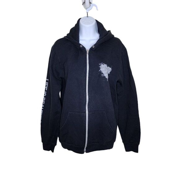 Life Is Beautiful Festival Full Zip Up Hoodie Sweatshirt Mens Size L Black Love - Picture 2 of 6